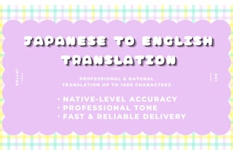 provide professional japanese to english translation