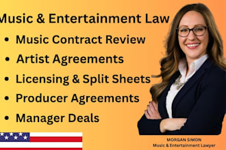 draft or review music, film, entertainment contracts