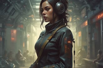 a sci fi character illustration or sci fi character