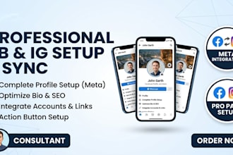 do professional facebook and instagram business page setup and integration