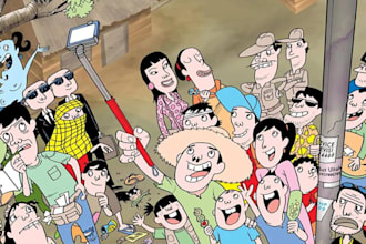 create fun cartoon comic illustrations for kids