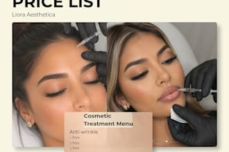 design beauty salon price lists and treatment menus