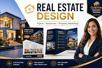 design canva real estate flyers, brochures and property marketing material