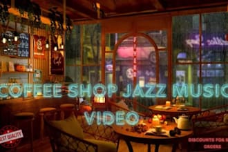 make coffee shop jazz music cozy rain video relaxing video