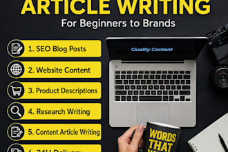 write SEO blog posts, website content and product description in 24 hours