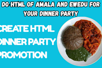 make html of ewedu and amala for events
