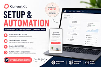 setup convertkit subscriber kit newsletter landing page convertkit automation