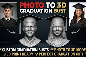 sculpt realistic 2d photo to 3d bust likeness 3d head model 3mf stl 3d printing