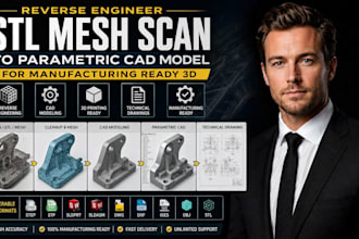 reverse engineer stl mesh scan to parametric cad model for manufacturing ready3d