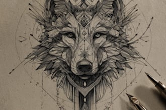 custom an abstract black tattoo design