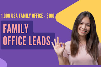 provide usa family office leads with valid contact