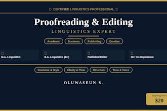 proofread and copy edit your document to a professionally