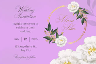 design beautifull marriage card and wedding invitation