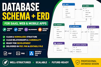design a scalable database schema and erd for your app
