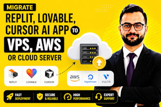 migrate replit, loveable, cursor ai app to vps, AWS or cloud server