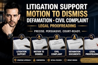 provide litigation support, motions, civil complaints and review