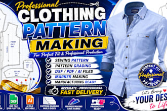 make production ready sewing patterns in PDF dxf ai