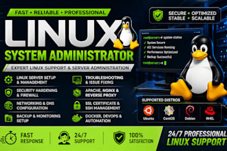 provide linux server administration, troubleshooting and linux support