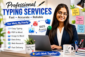 do fast and accurate typing, copy typing and PDF