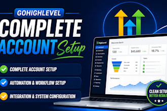 setup gohighlevel CRM funnels websites and automation workflows