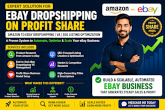 ebay dropshipping on profit share amazon to ebay store management va seo listing