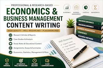 write academic content on economics and business management