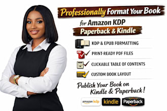 professionally format your book for amazon KDP paperback and kindle publishing