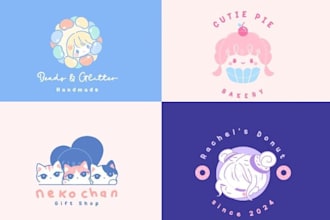 design a cute kawaii cartoon mascot logo for your brand