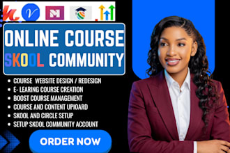 setup skool online community, skool course creation, skool community manage