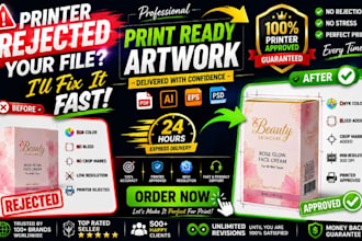fix printer rejected files and  prepare professional  artwork cmyk conversion