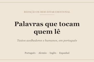 write a warm emotional wellbeing article in portuguese