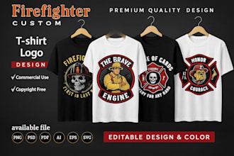 do  custom firefighter t shirt design