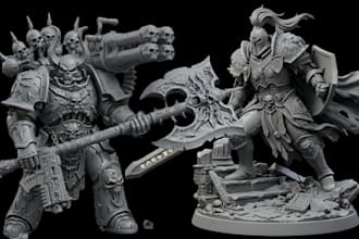 sculpt 3d warhammer miniature 3d figurine tabletop dnd 3d model for 3d printing