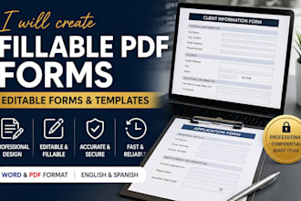 create fillable PDF forms, editable forms and templates