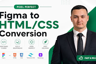 convert figma to responsive HTML CSS tailwind or bootstrap