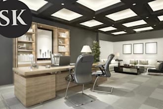 create a high end cinematic virtual office background for zoom and teams