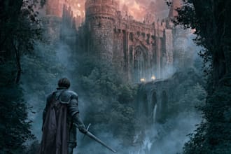 draw fantasy book cover, illustration