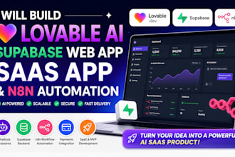 build lovable ai, supabase web app, saas app lovable dev and n8n automation