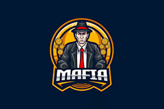 design a custom mafia logo with vintage gangster style
