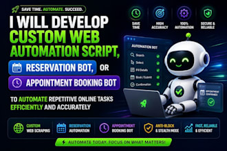do web automation, reservation bot, appointment booking bot, web scraping bot