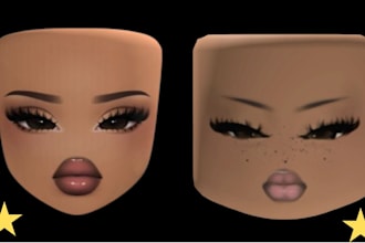 design premium roblox ugc faces with  mesh optimization