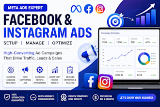 setup and optimize meta ads, instagram ads, and ad campaigns