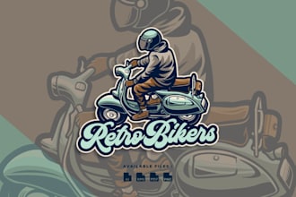 create a modern motorcycle, electric scooter logo design