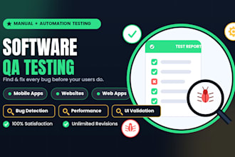 professionally test, QA and review your platform for usability, bugs, UI, UX