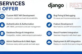 develop django rest API and backend using python