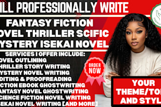 professionally write fantasy fiction novel thriller scific mystery  isekai novel