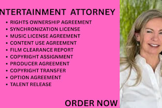 provide film clearance services, copyright review, and entertainment law support
