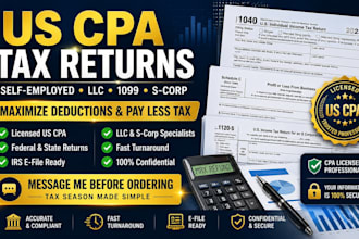 prepare and file US CPA tax return for self employed llc 1099