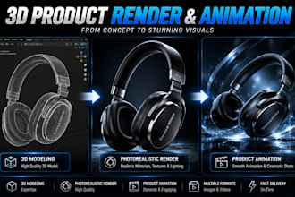 design photorealistic product animation and 3d product render