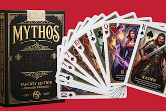 custom playing cards poker deck 52 card deck game cards oracle cards card art